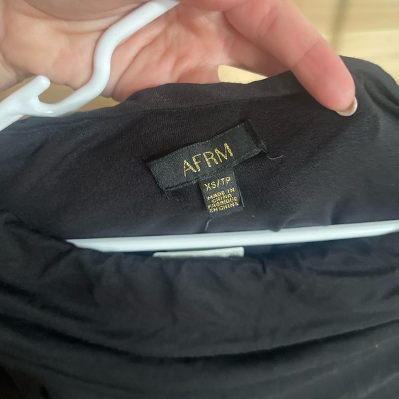 AFRM Black Asymmetrical Fitted Blouse - Picture 3 of 5